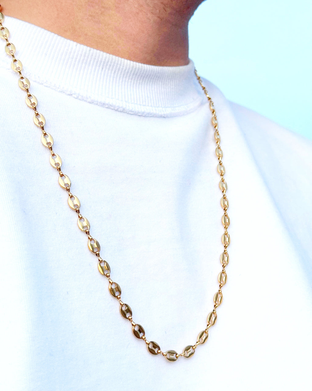 Cadena Grano de Café Hombre 6mm/65cm