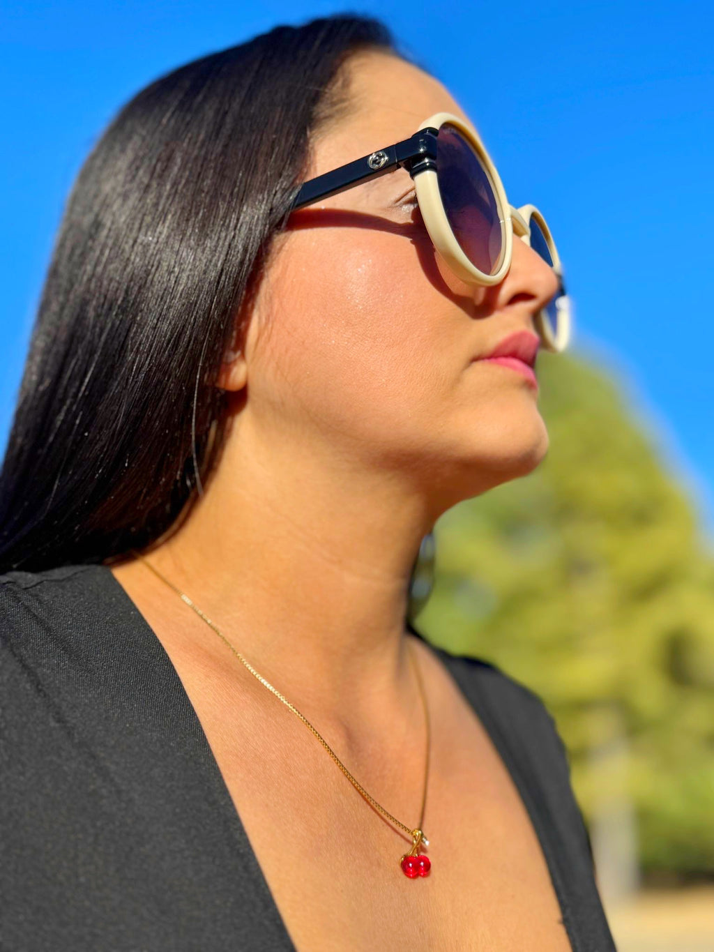 Cadena Mujer Cherry Roja /45cm